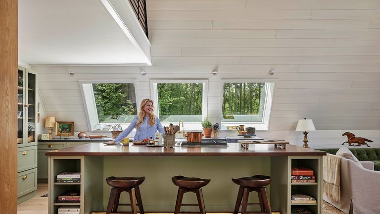 The Kitchen in This Catskills A-Frame Serves a Dual Purpose: TV Studio